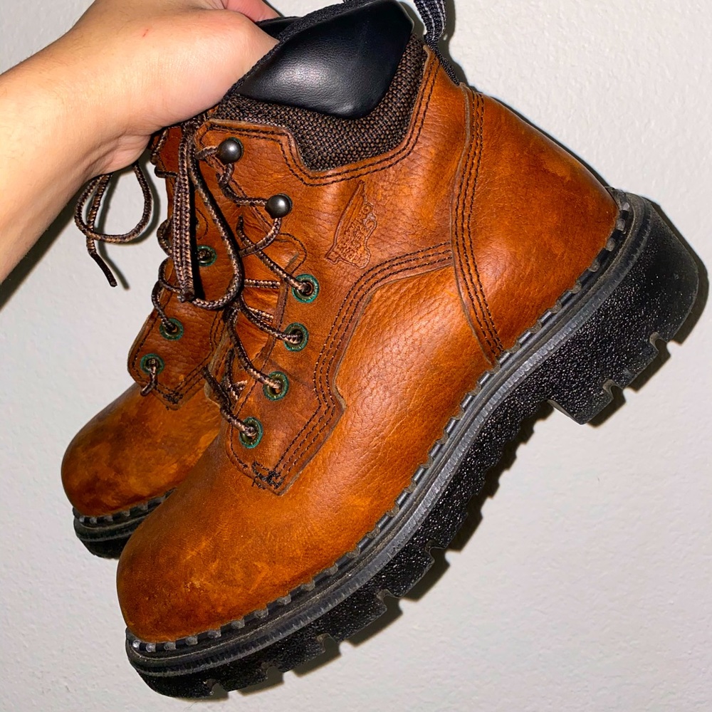 Red Wing Steel Toe Boots, Brown Leather